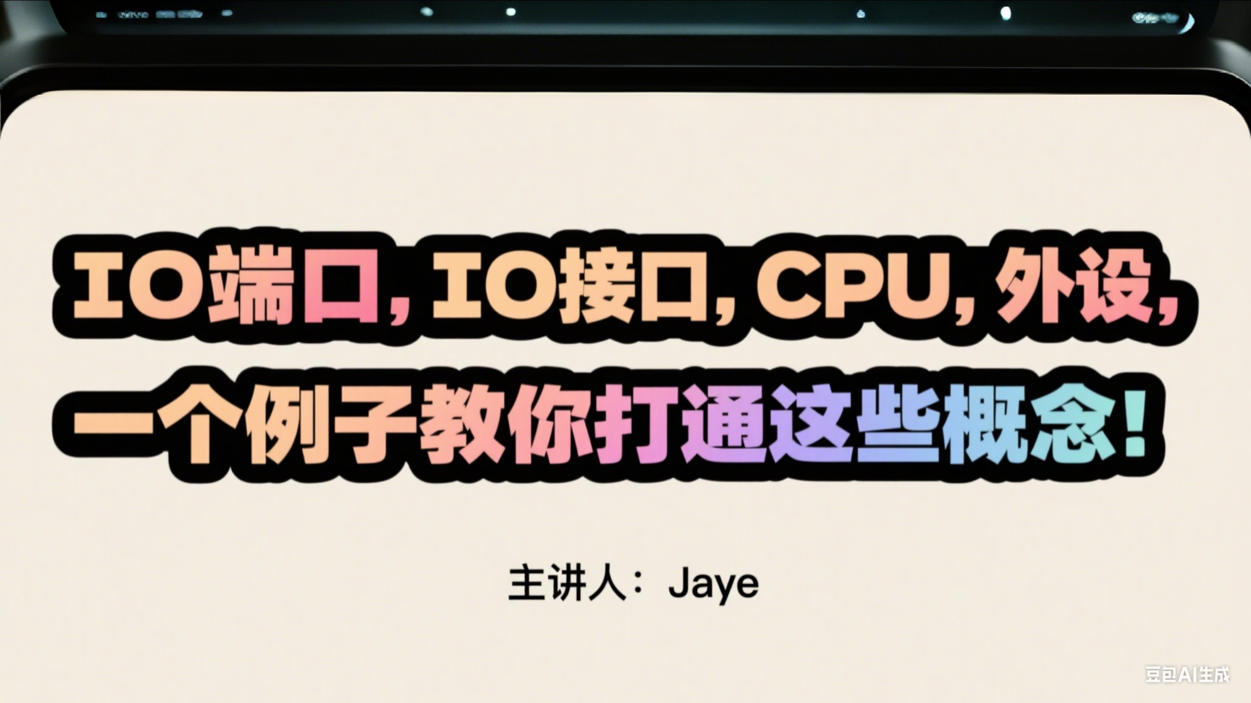 IO端口,IO接口,CPU,外设,一个例子教你打通这些概念
