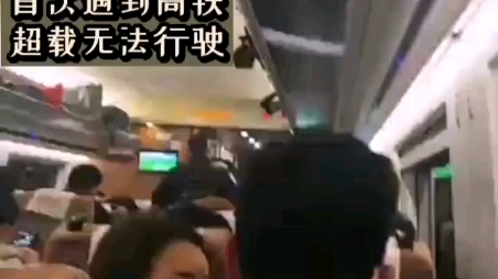 高铁上,乘务员广播喊话:列车超员报警无法行驶 ,没有车票的请迅速下车……哔哩哔哩bilibili