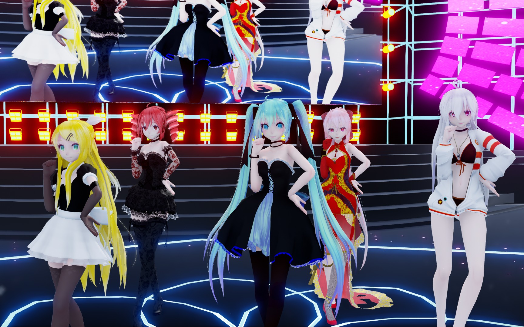 【初音未来12周年MMD】V家偶像天团哔哩哔哩bilibili