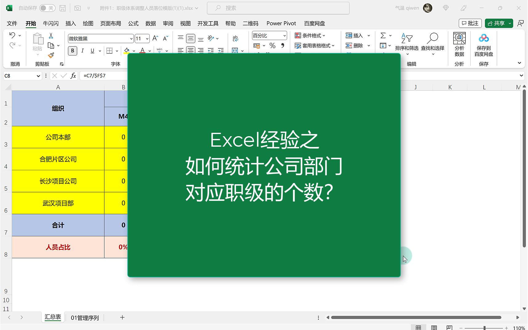 Excel经验之统计公司对应职级的个数?(countifs)哔哩哔哩bilibili