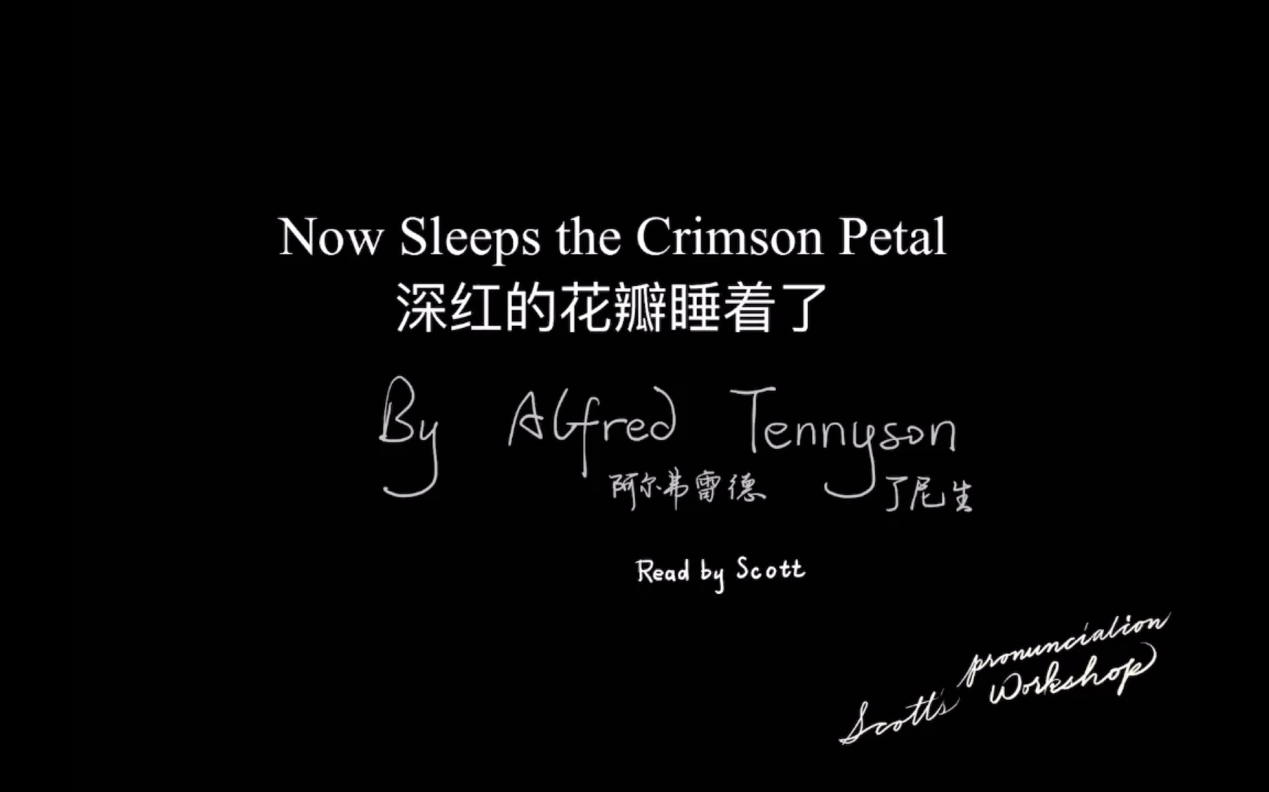 英音朗读|深红的花瓣睡着了 Now Sleeps the Crimson Petal 丁尼生哔哩哔哩bilibili