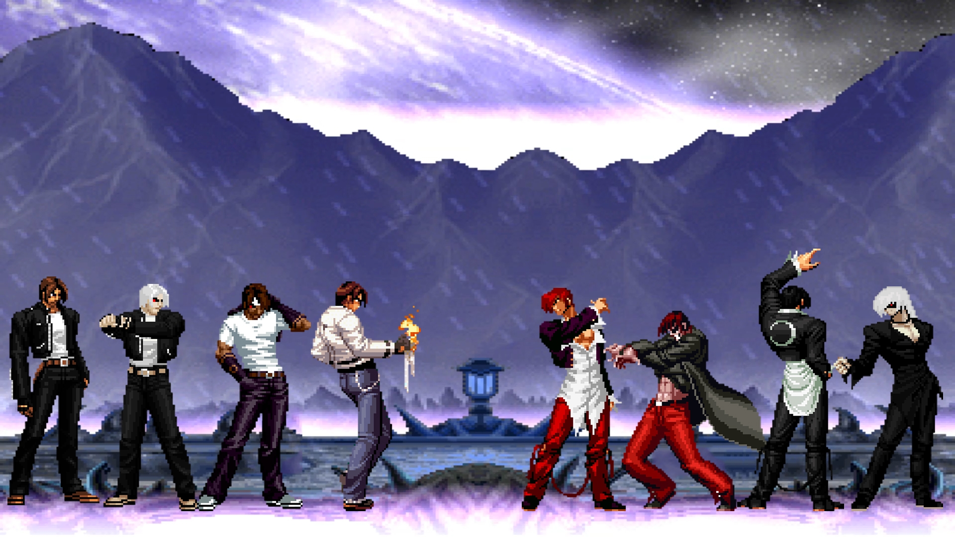 拳皇mugen 草薙京vs八神队