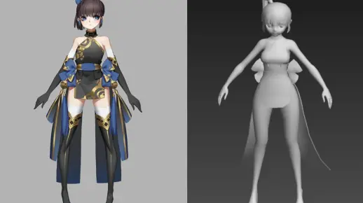 【3D建模】传统手绘角色模型3Dmax全流程制作教学！