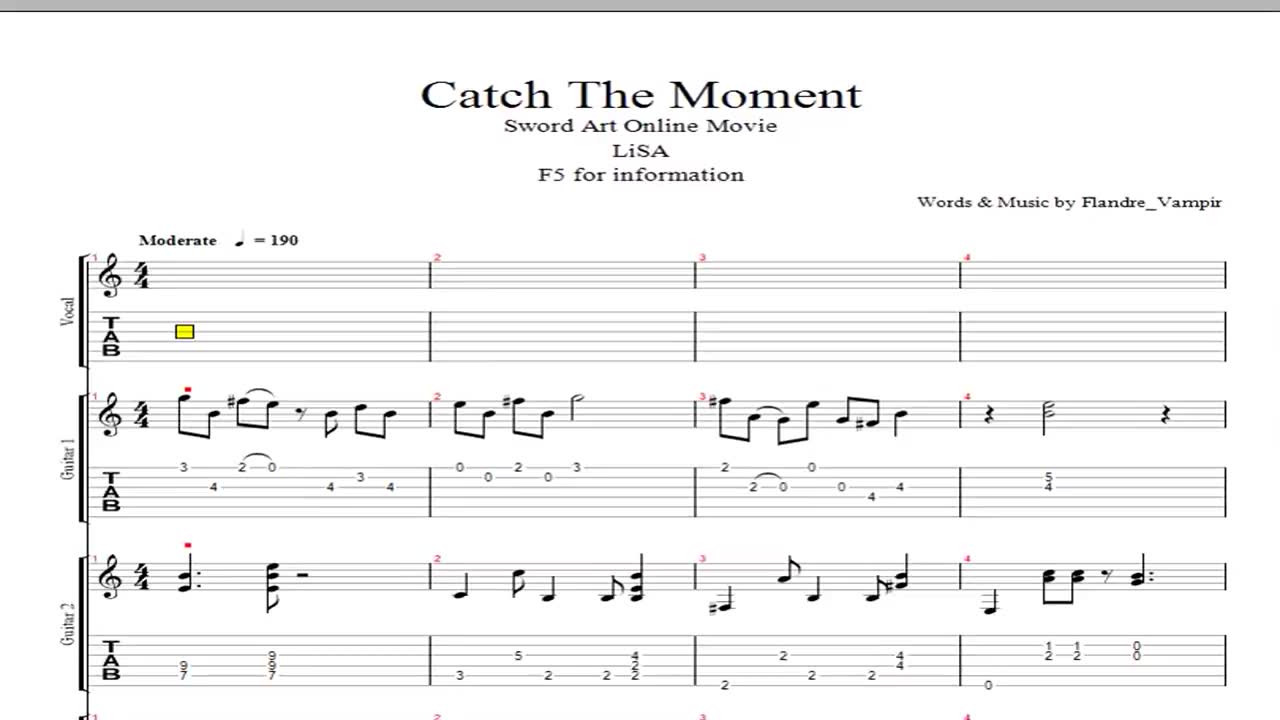 [图]刀剑神域序列之争- Ordinal - Scale Catch the Moment/tab