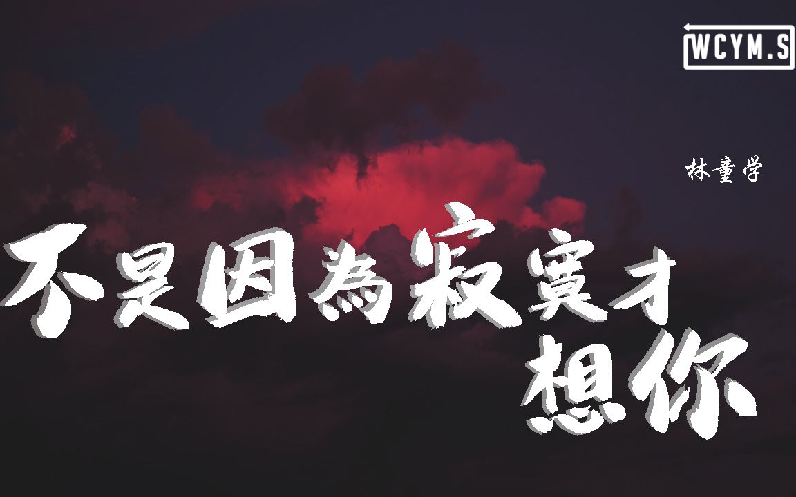 [图]林童学 - 不是因为寂寞才想你 (Cover: 雷婷)【動態歌詞/Lyrics Video】