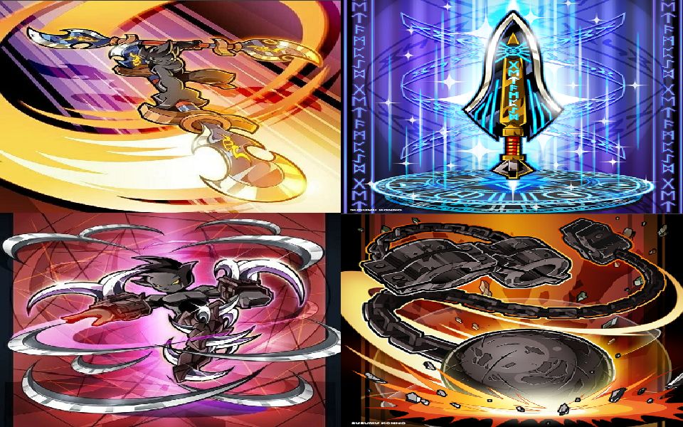 【热血英豪】黄金(回旋十字戟,符文巨剑,夜魇钩刃,狱囚镣铐)【装备