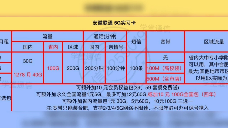 合肥移动联通电信流量套餐