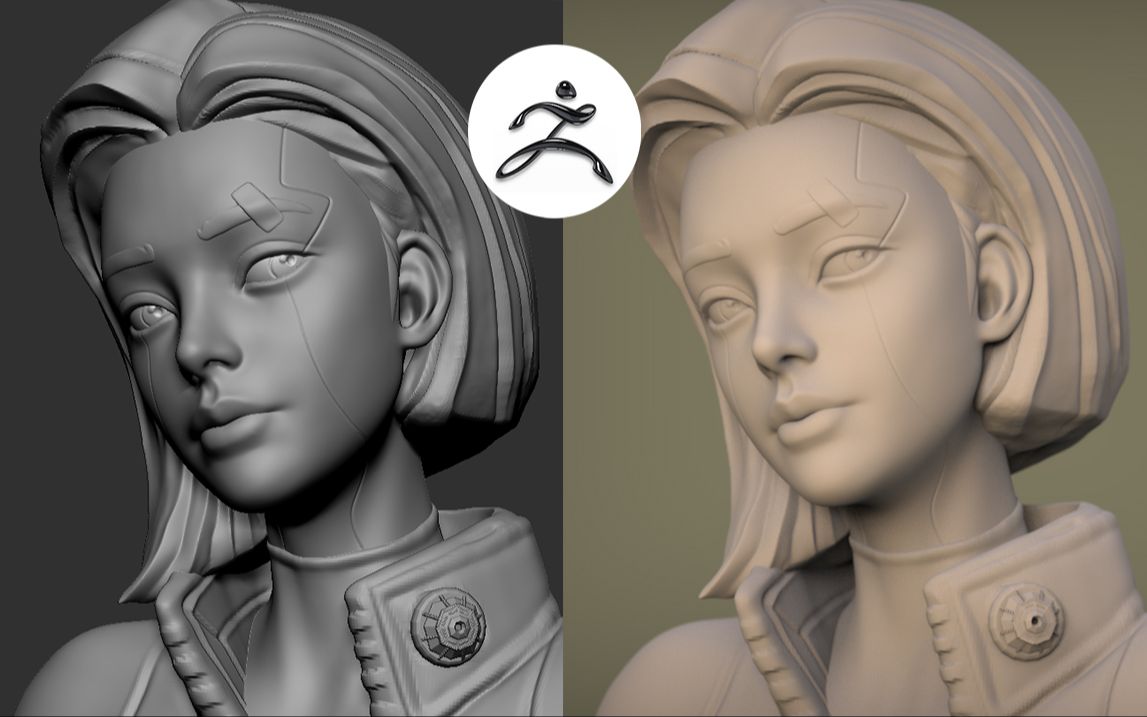 【zbrush新手教程】高模小姐姐角色人物雕刻,从零开始全流程制作