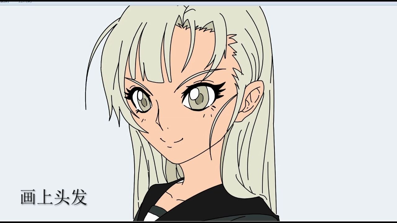 作画过程简单的扭头动画作画