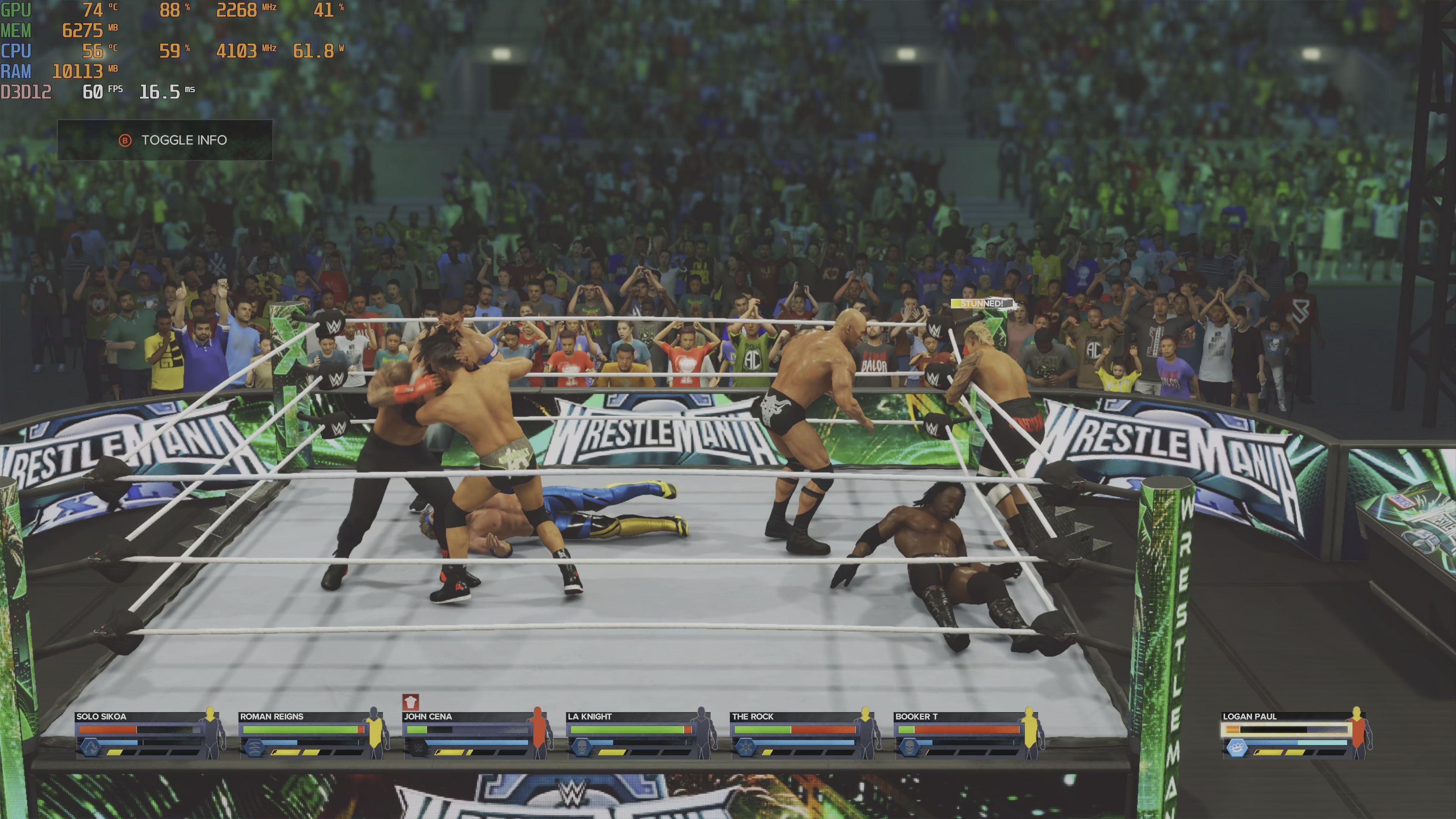 4k但12100f 6750gre10g体验wwe2k24男子三十人皇家大战