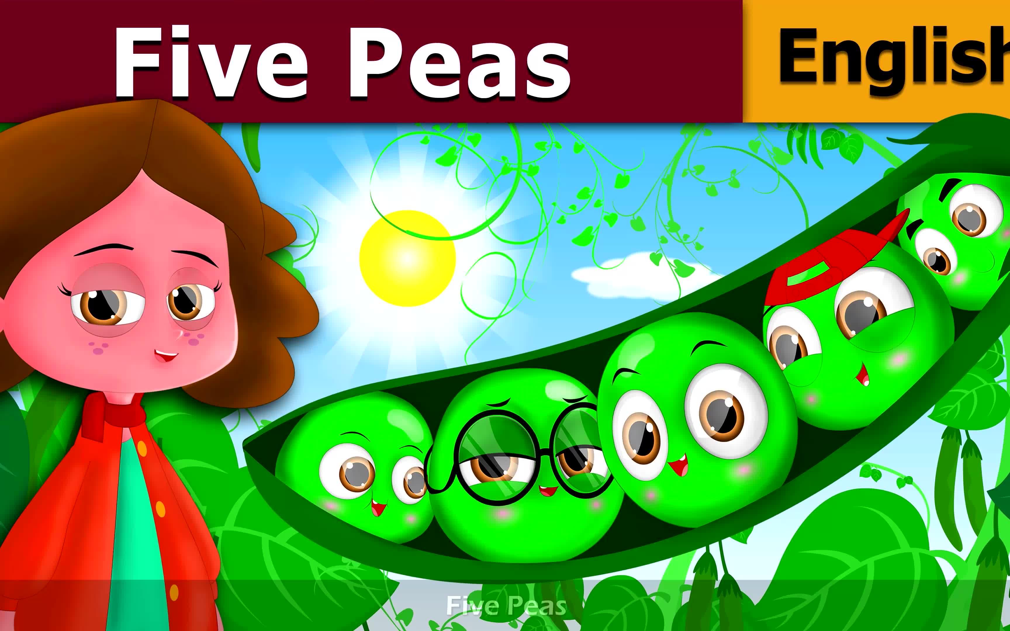 [英文卡通] 豌豆荚中的5个小豌豆 | Five Peas In Pod Story  Bedtime Stories  Fairy Tales  4K哔哩哔哩bilibili