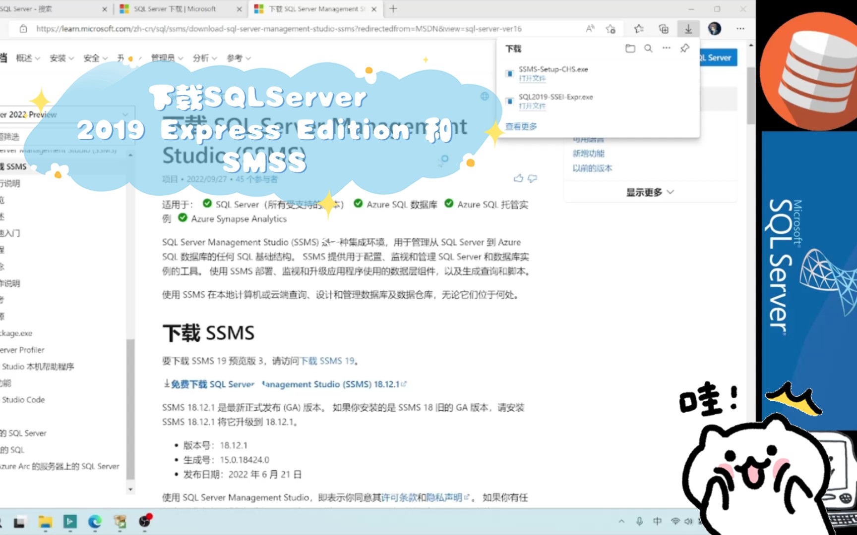 【SQLServer】下载SQLServer 2019 Express Edition 和 SMSS哔哩哔哩bilibili