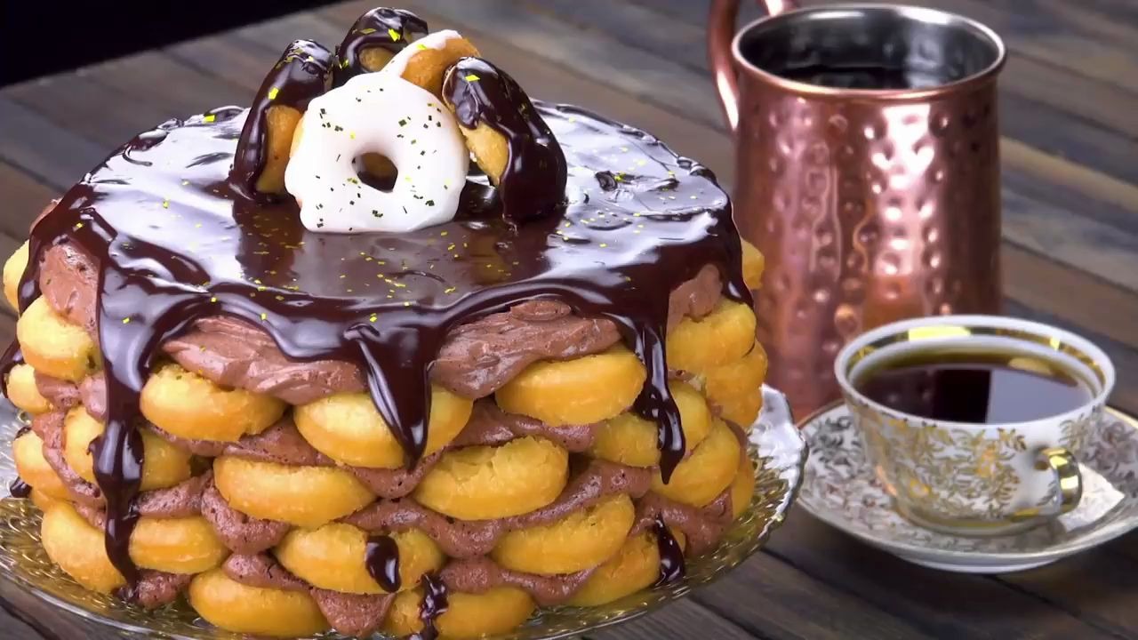 【Вкусное дело】俄式巧克力蛋糕 甜品 油炸面团加上