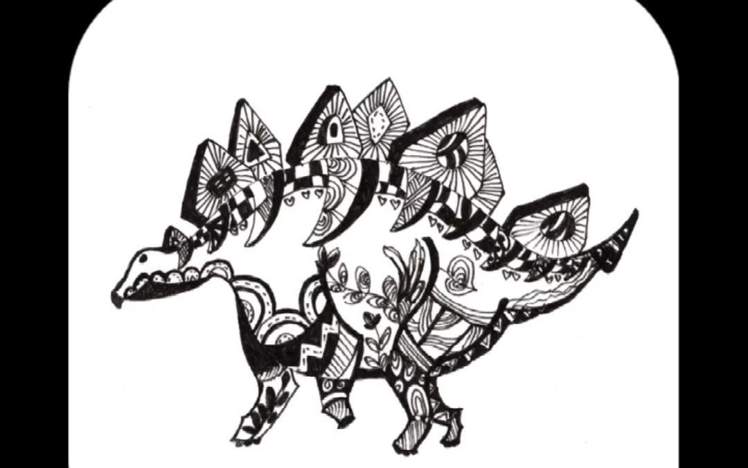 【装饰画】黑白装饰画 恐龙