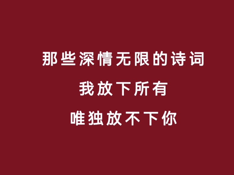 那些深情无限的诗词,我放下所有,唯独放不下你哔哩哔哩bilibili