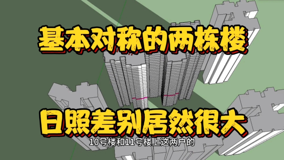 两栋楼位置“基本对称”,但同楼层日照差别很大!很多人选错了哔哩哔哩bilibili