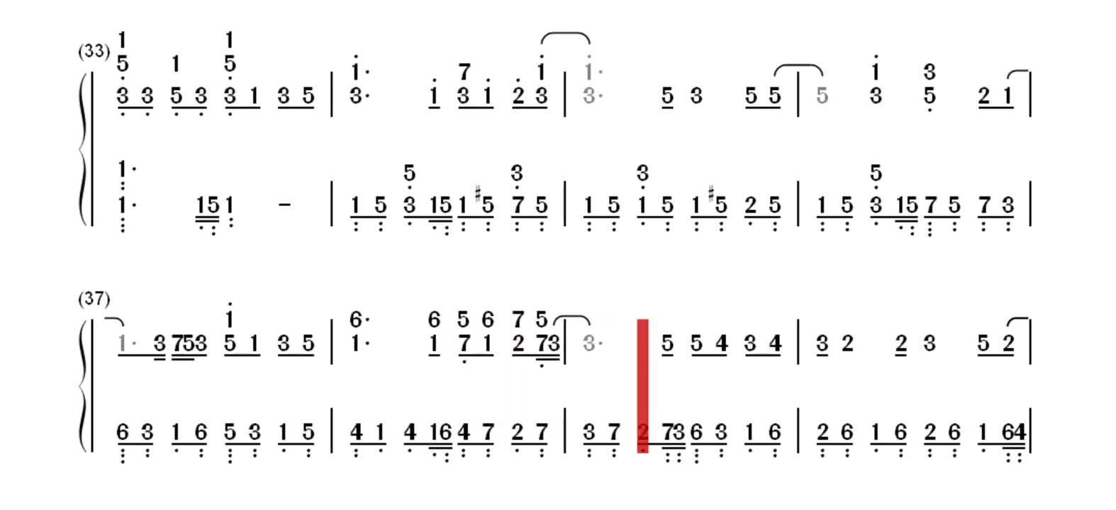 2023钢琴简谱弹奏曲痛爱宋祖儿钢琴简谱弹奏曲