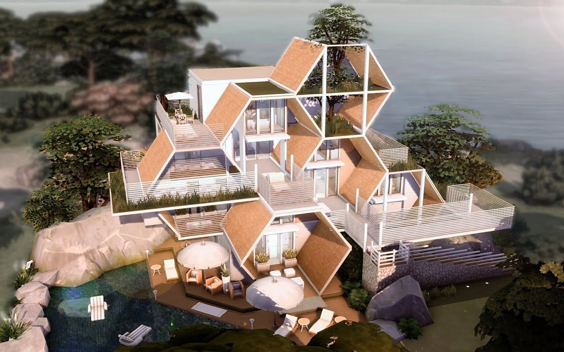 搬运模拟人生4速建蜂巢形状房屋