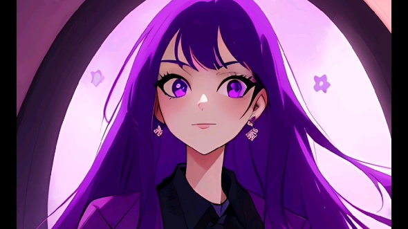 紫发少女头像
