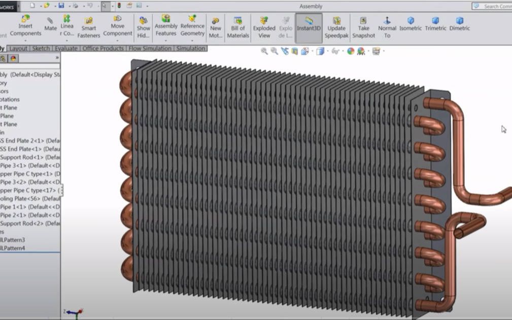 Solidworks 空调冷凝器 换热器的画法哔哩哔哩bilibili