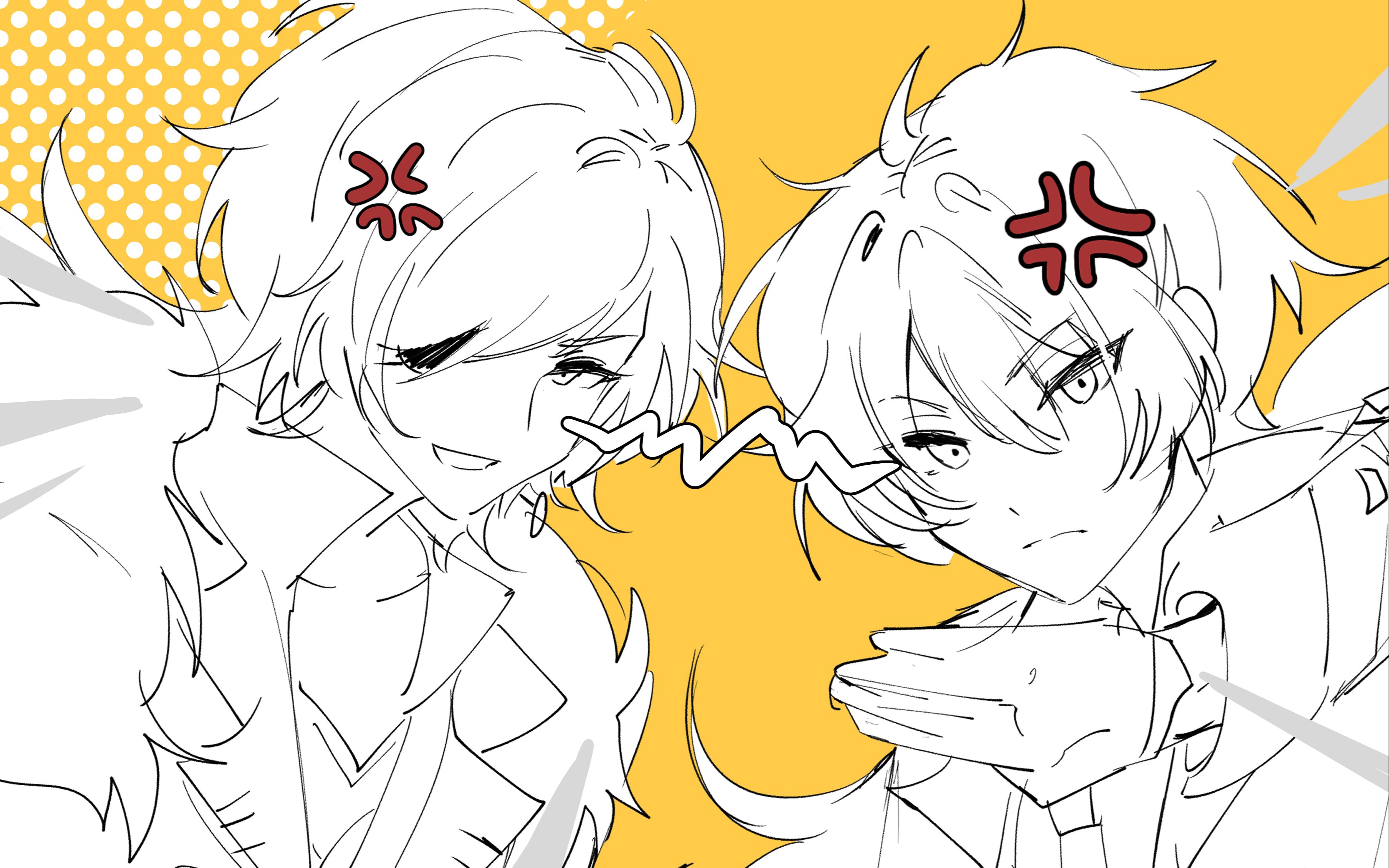 【原神手书】凯子哥和迪卢克的盲龙默虎(初版_哔哩哔哩_bilibili