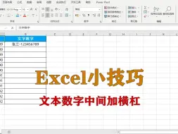 excel小技巧：文字数字中间加横杠，升职加薪系列