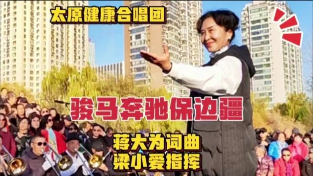 [图]健康合唱团唱《骏马奔驰保边疆》歌声嘹亮催人奋进，美女指挥给力