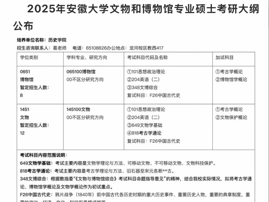 2025年安徽大学文物和博物馆考研大纲哔哩哔哩bilibili