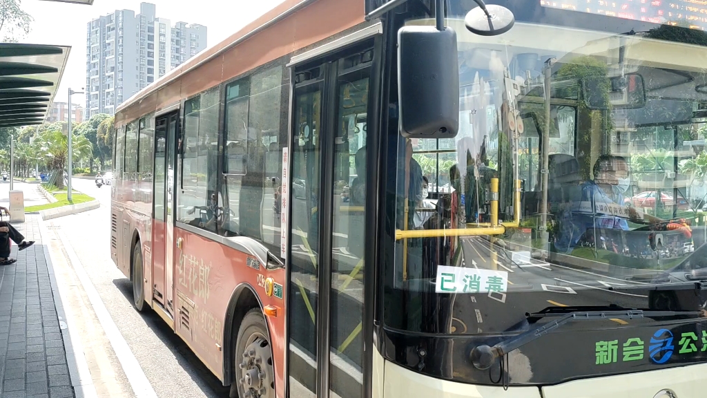 发一期新会公汽213路粤j08059d沙堆梅阁213新会车站摄:南隅路口