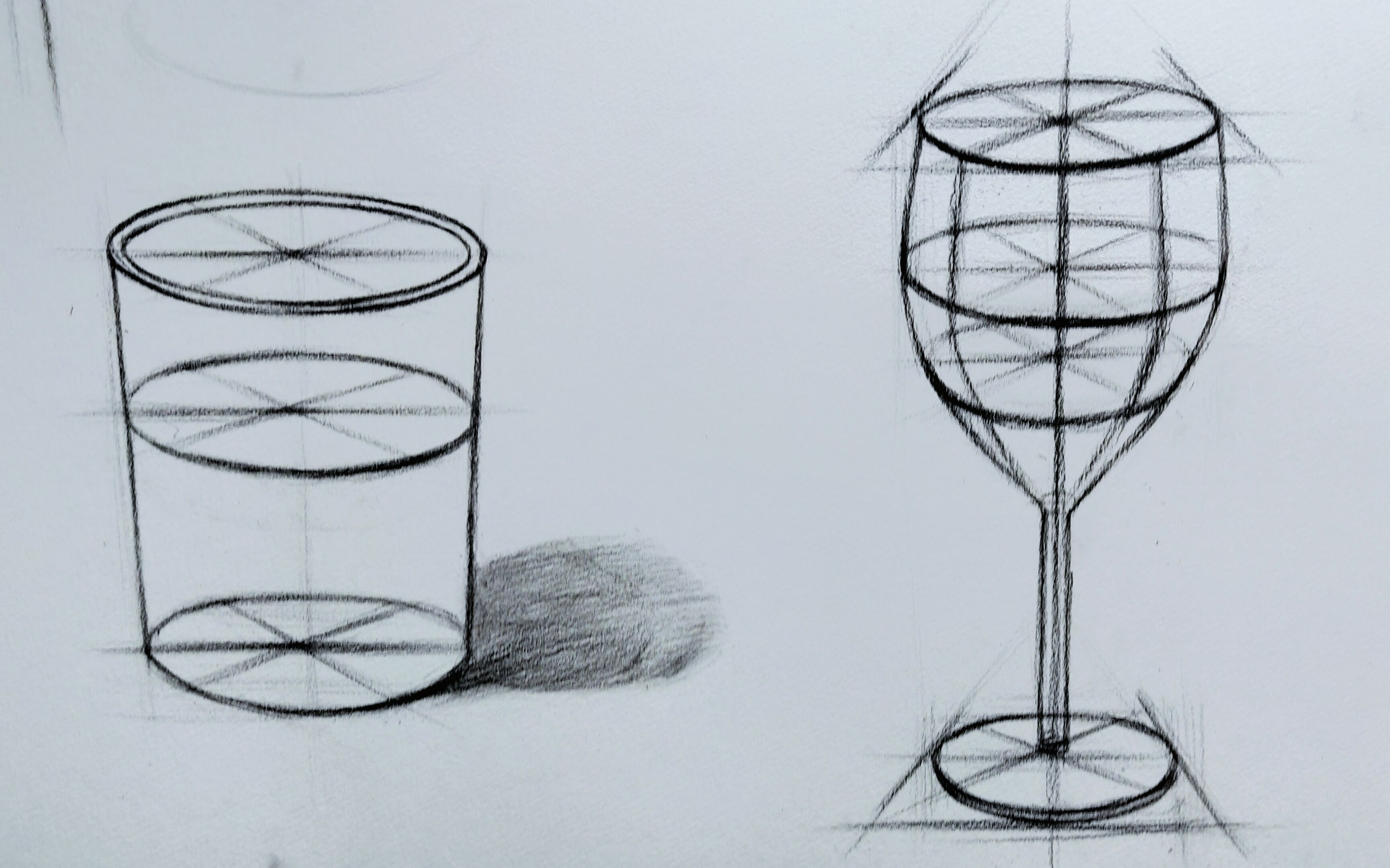 杯子素描结构图图片