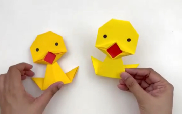 亲子手工diy|折纸小黄鸭|童趣简单易操作