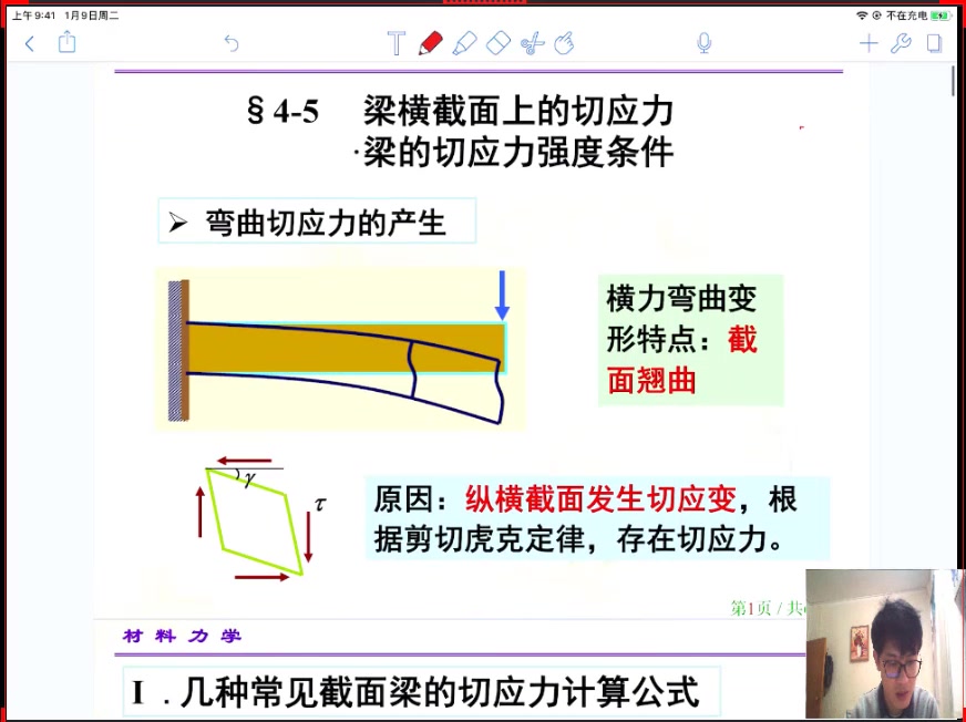 材料力学第15讲横力弯曲切应力公式推导切应力强度条件哔哩哔哩bilibili