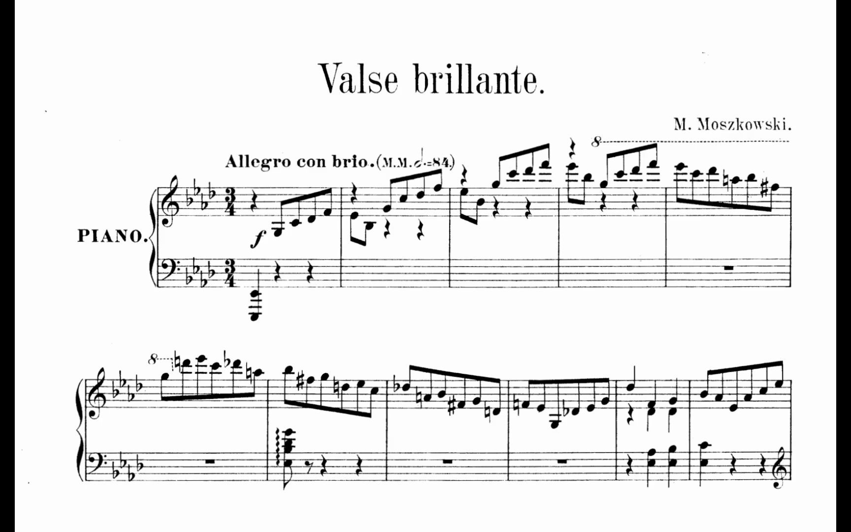 [图]【钢琴】莫什科夫斯基 - 降A大调华丽圆舞曲 Moritz Moszkowski - Valse Brillante in A Flat Major