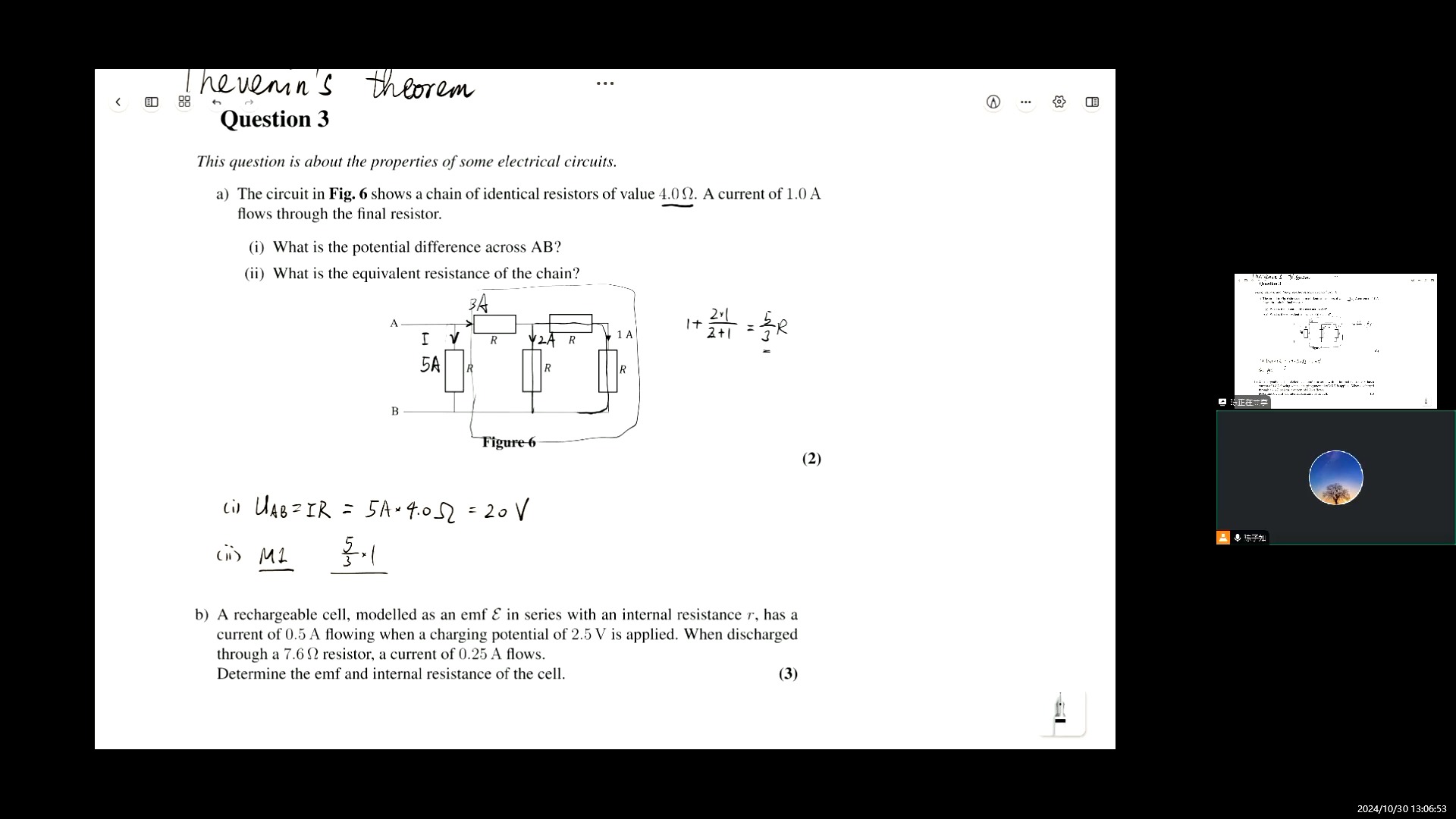 BPhO Round 1 Section 2 2021 Q3 Thevenin's theorem哔哩哔哩bilibili