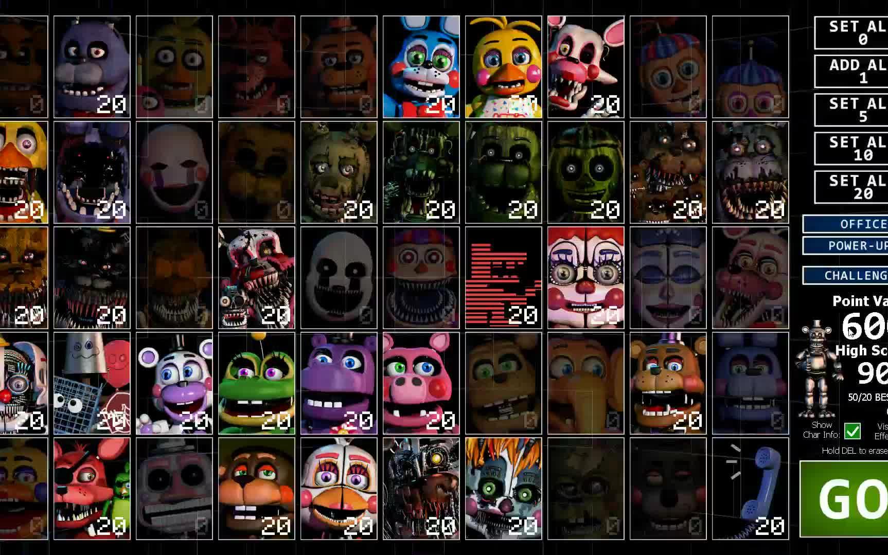 玩具熊午夜后宫终极自定义夜上下颠倒6000挑战