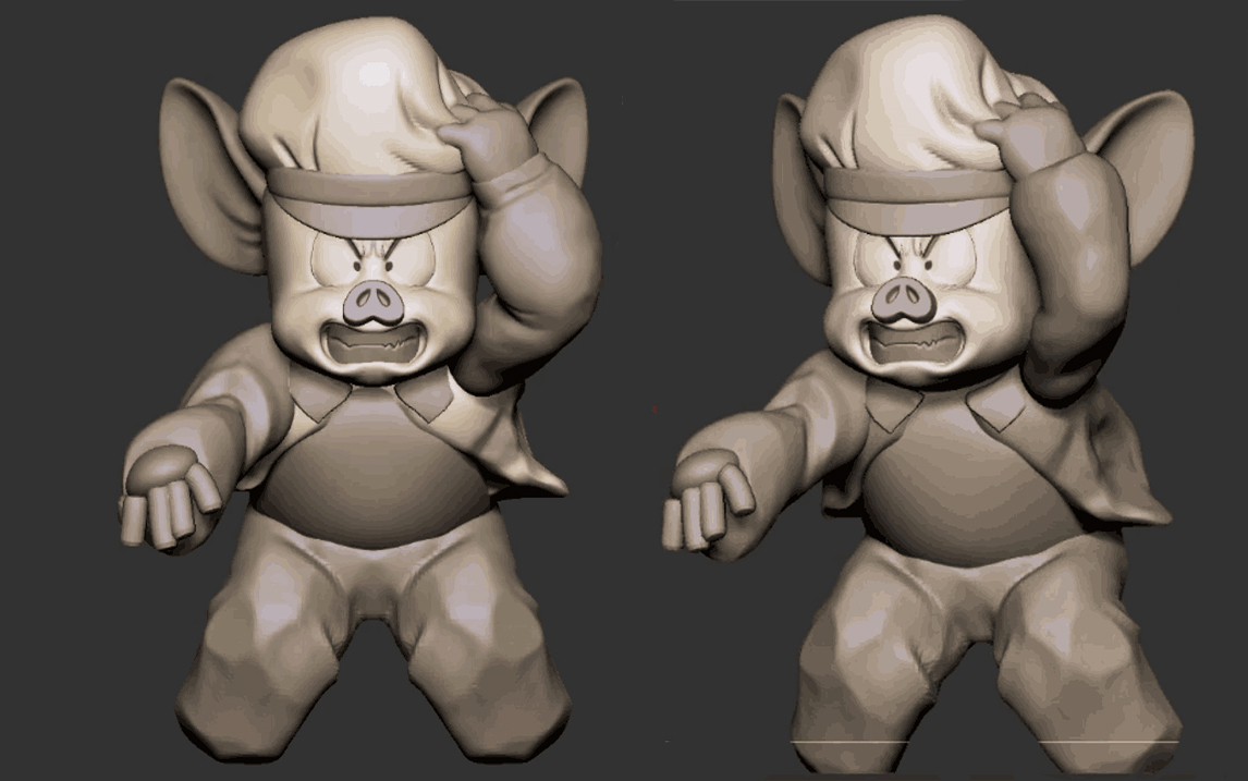 【Zbrush新手教程】七龙珠—乌龙卡通猪模型制作,3D动漫角色手办建模制作高模雕刻哔哩哔哩bilibili