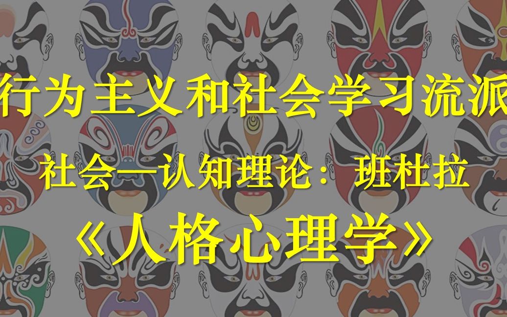 [图]人格心理学：行为主义和社会学习流派：社会--认知：班杜拉