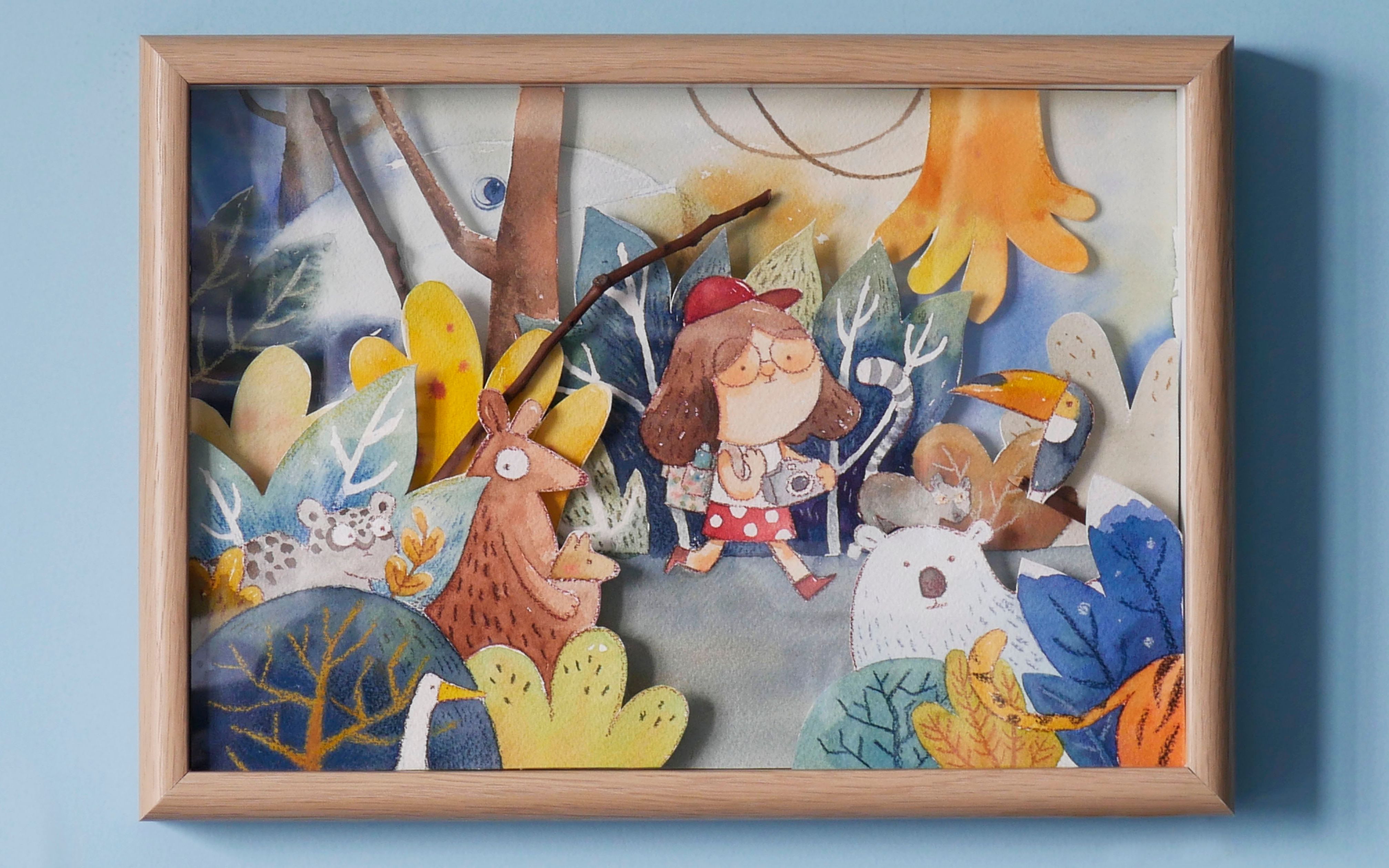 [蘑菇q] zoo · 立体手绘插画 · 水彩等混合材料