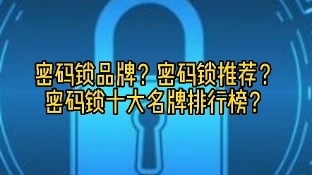 密码锁品牌?密码锁推荐?密码锁十大名牌排行榜?哔哩哔哩bilibili