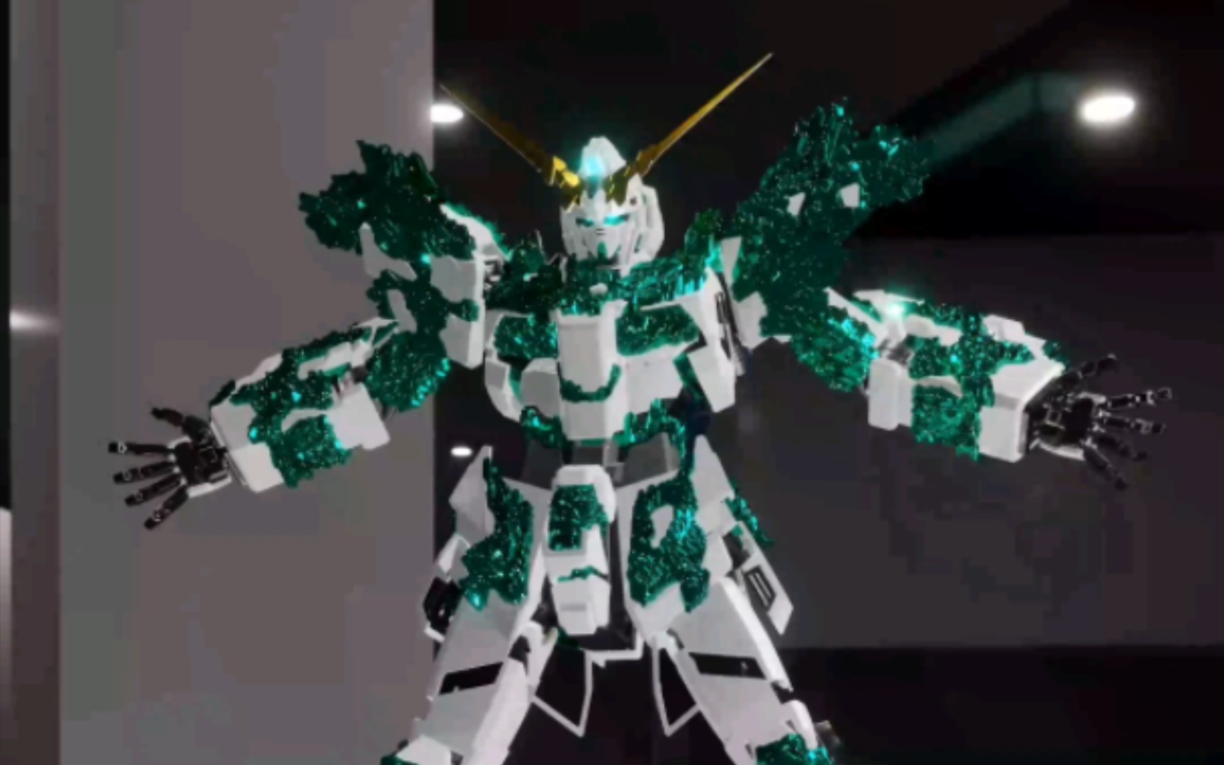 [绿结晶闪耀]2米 独角兽高达 光之结晶体 立像 360度展出