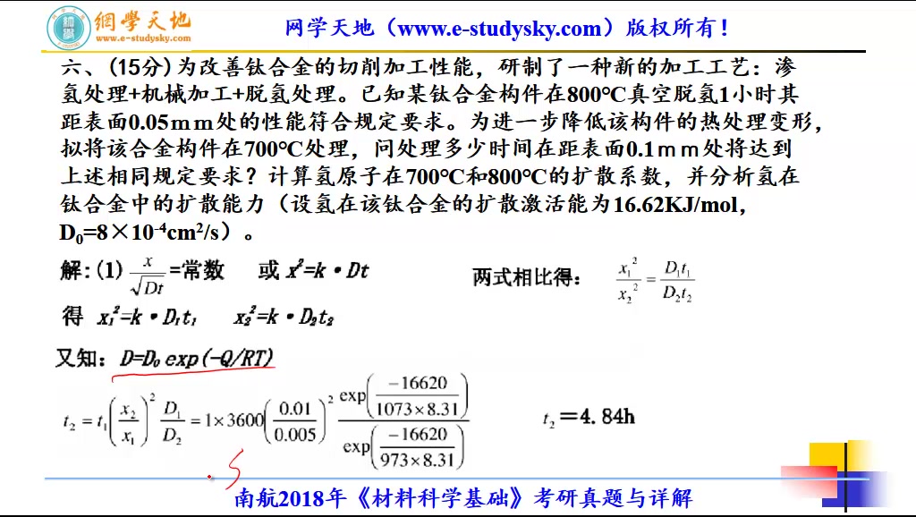 南航818材料科学基础考研真题答案与详解网学天地南京航空航天大学材料工程哔哩哔哩bilibili