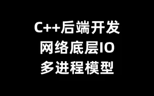 Download Video: C++后端开发网络底层IO及多进程模型