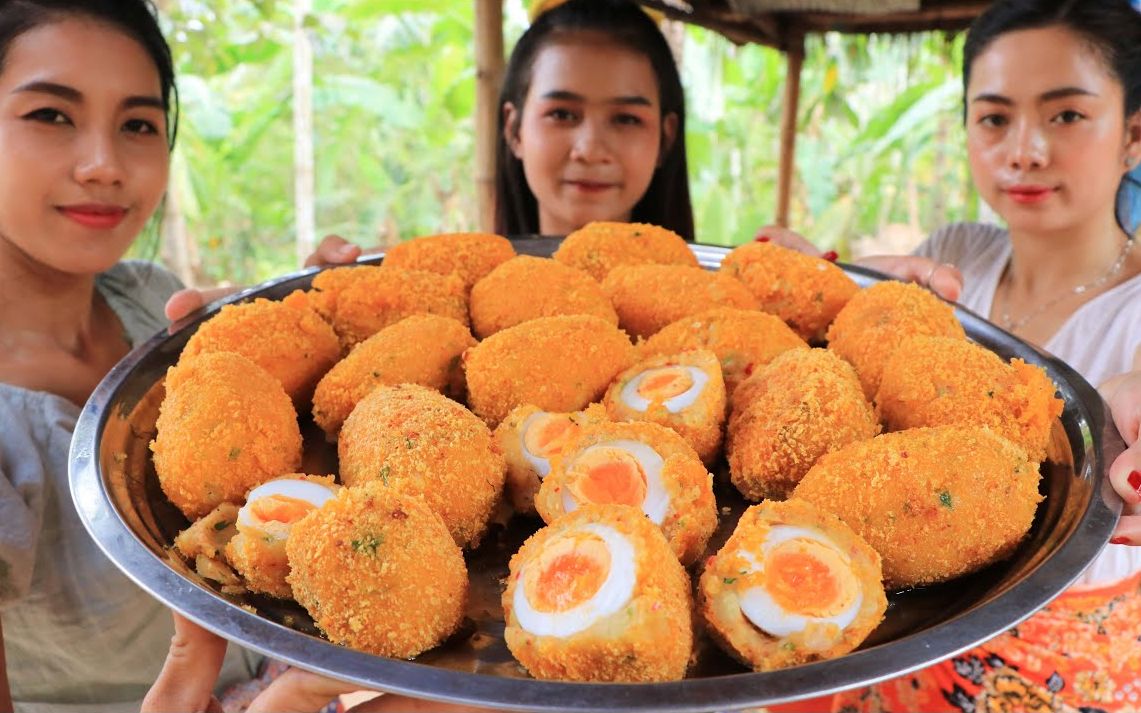 【柬埔寨美食natural life tv】鸡蛋土豆酥