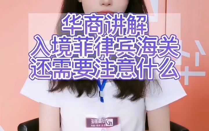 入境菲律宾海关需要注意什么哔哩哔哩bilibili