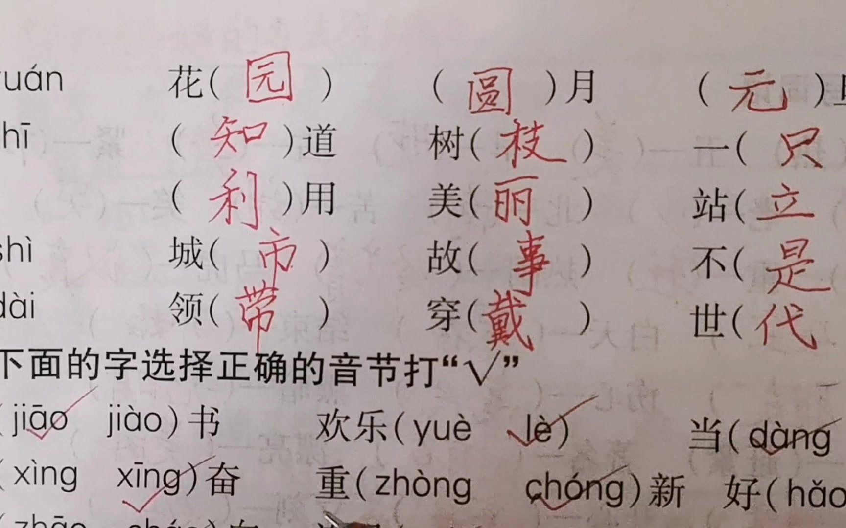 二年级上册期末试卷精选题,同音字的区别,请你来写一写哔哩哔哩bilibili