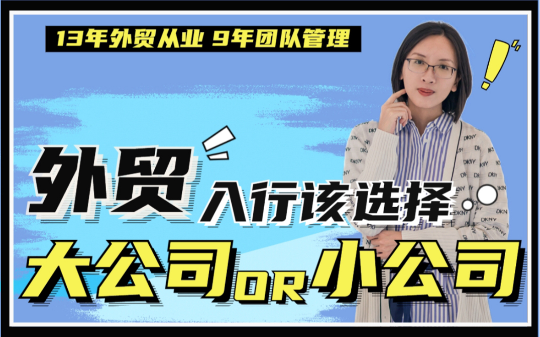 13年外贸从业:外贸求职,该选择大公司还是小公司?两者优缺点对比! | 求职建议 | 职业发展规划 | 外贸业务员哔哩哔哩bilibili