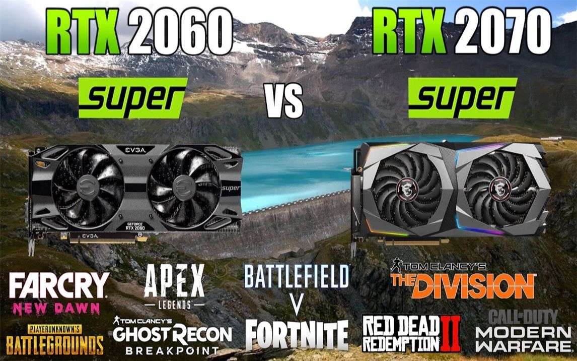 RTX 2060 Super vs RTX 2070 Super 显 卡 游 戏 性 能 测 试 对 比(1440P 分 辨 率.CPU 为 i9-9...