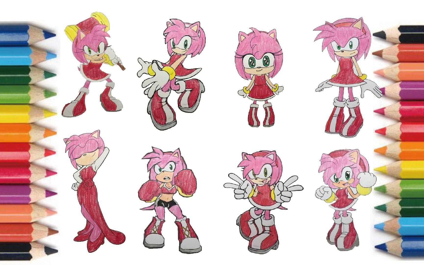 【Coloring】Amy Rose【涂り絵】エミーローズ 【涂色】艾咪ⷧ𝗦–Coloring 1401哔哩哔哩bilibili