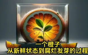 下载视频: 橙子从新鲜状态到腐烂发芽，总历时30天，收获一棵新生幼苗