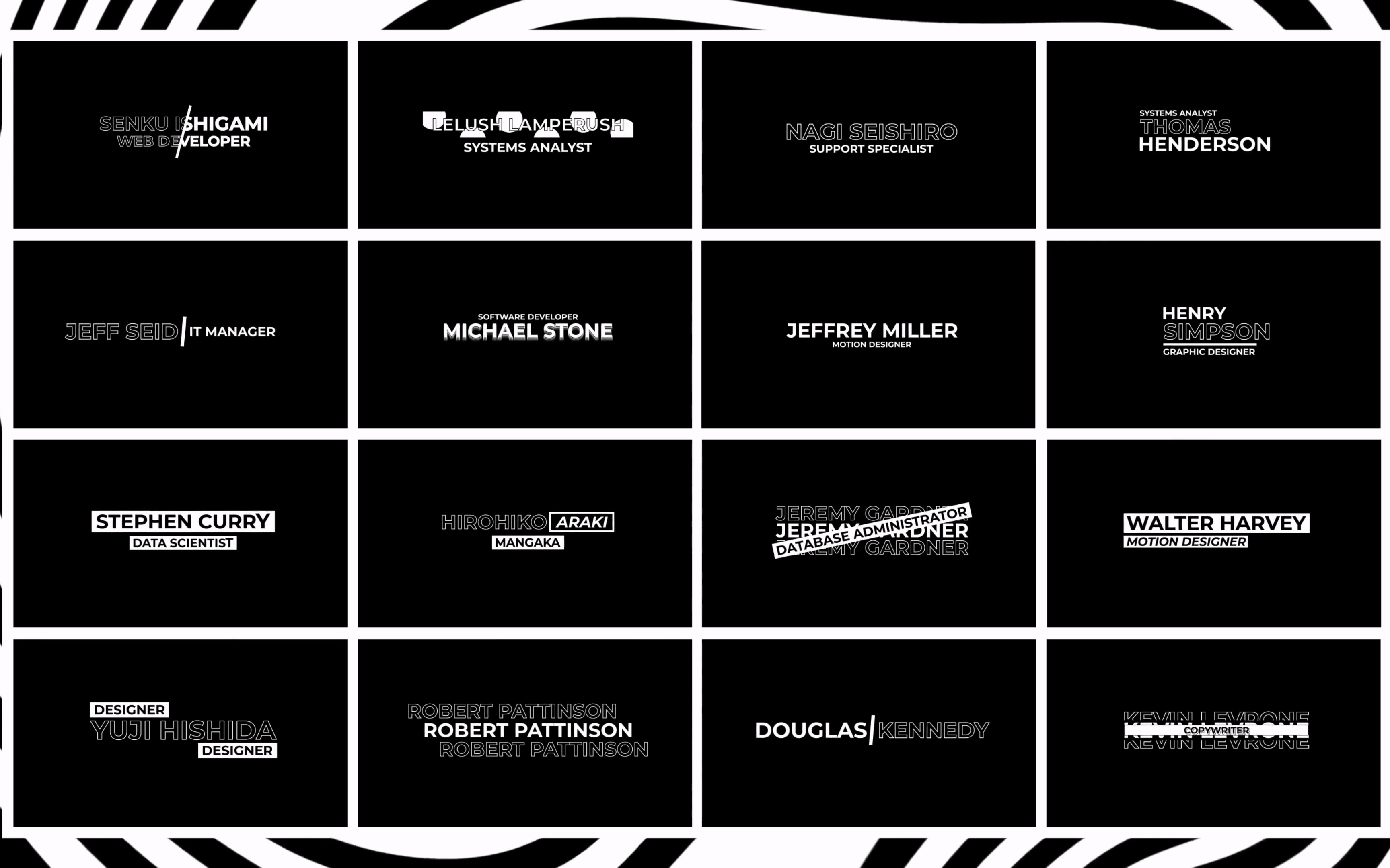 ae模板-动态文字标题模板 跌落标题 线性描边文字标题